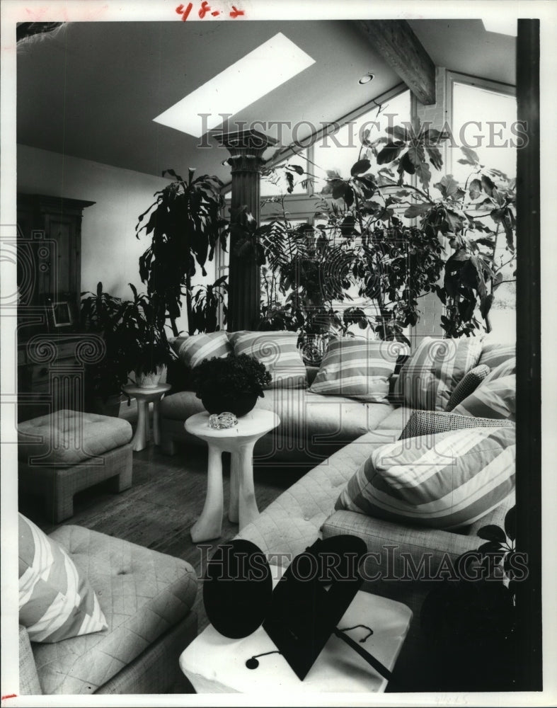 1982 Interior decorations in Texas home sitting room - Historic Images