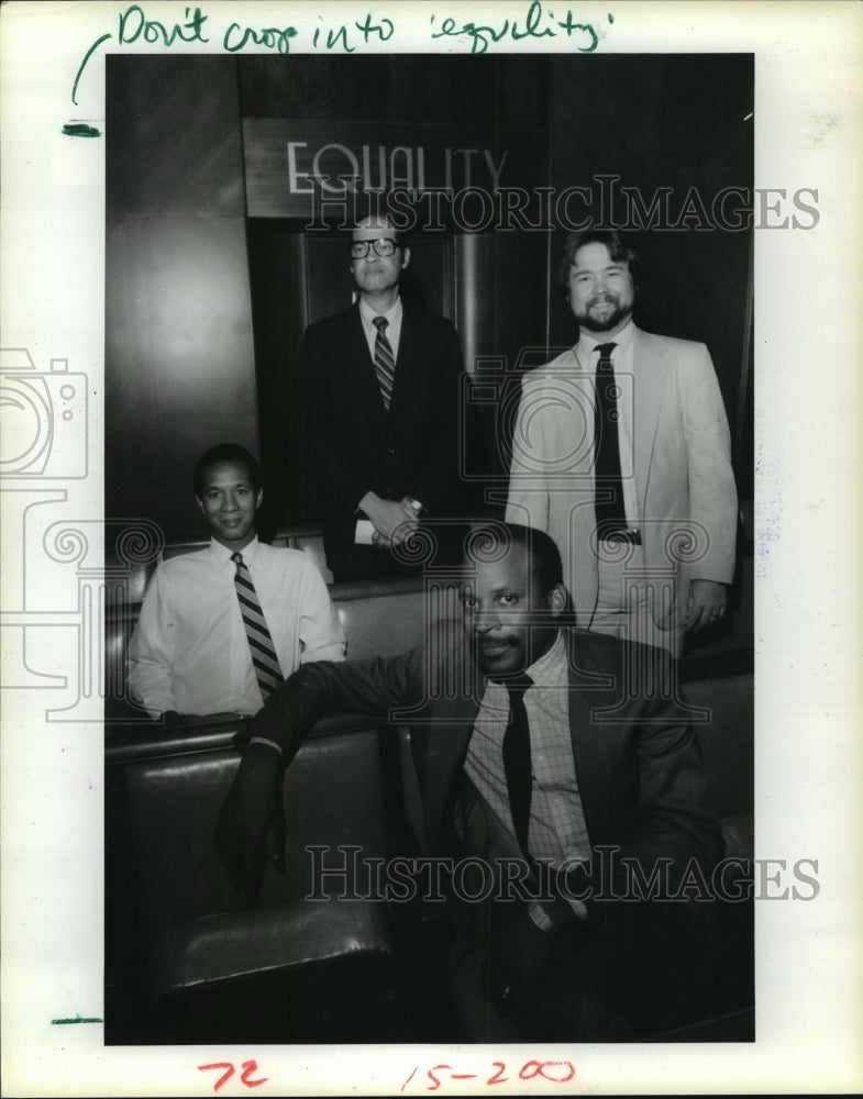 1985 Houston City Council member assistants before meeting - Historic Images