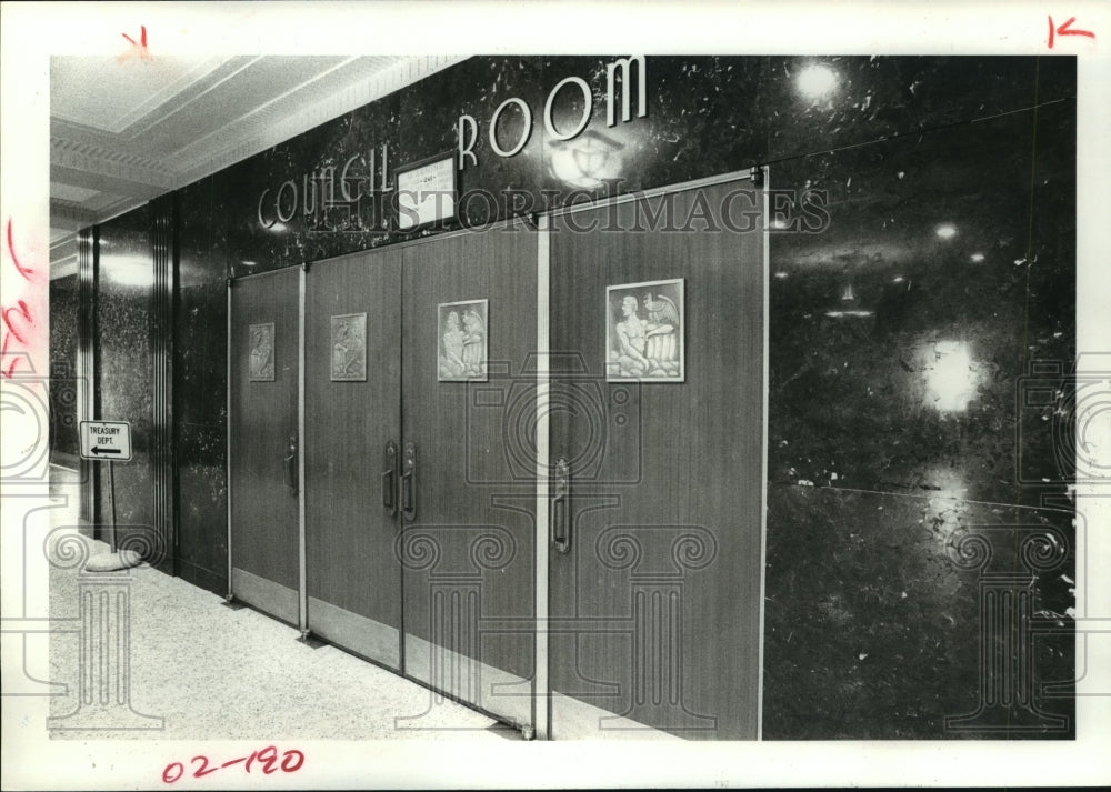 1977 Interior of Houston City Council room - Historic Images