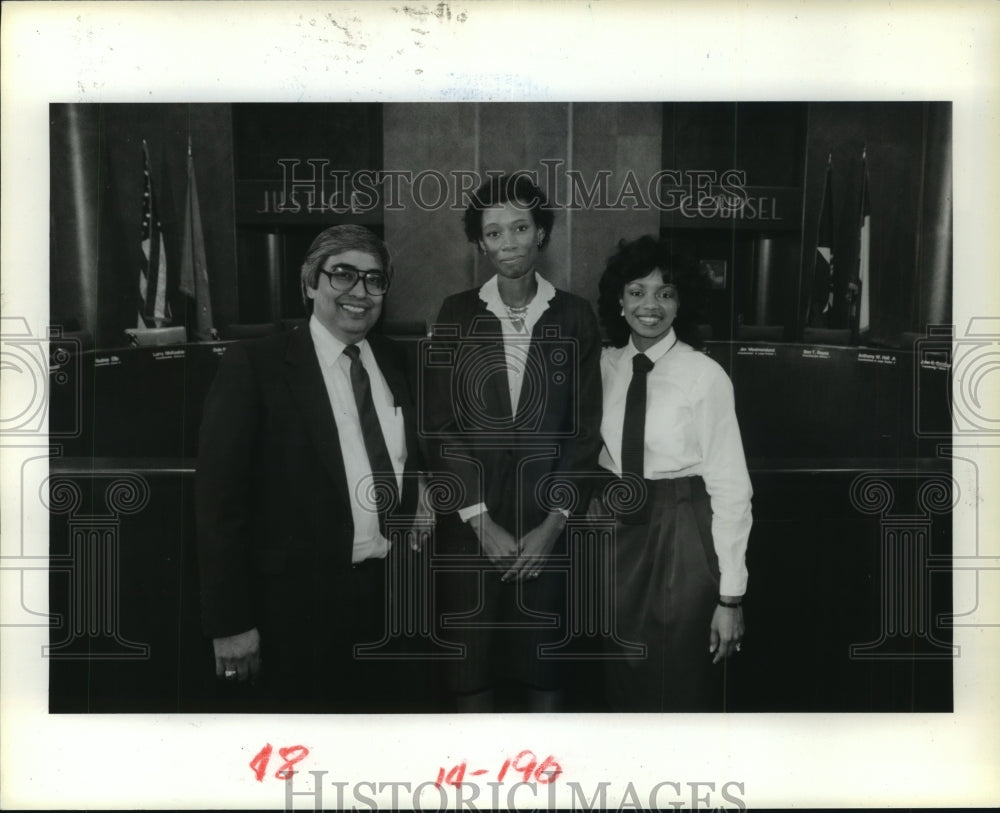 1985 Houston City Council aides John Castillo, Denise Jenkins - Historic Images