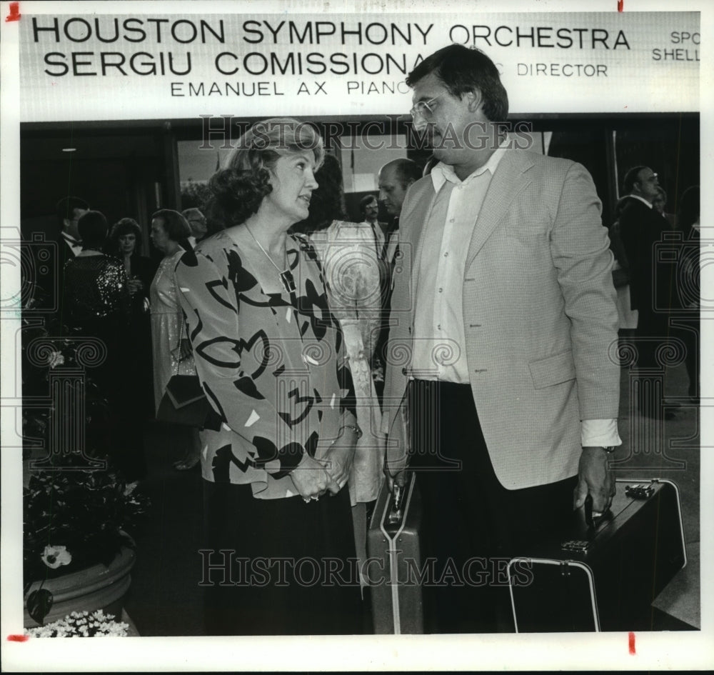 1985 Press Photo Houston Symphony trumpeter Dick Schaffer with Ginny Cade - Historic Images