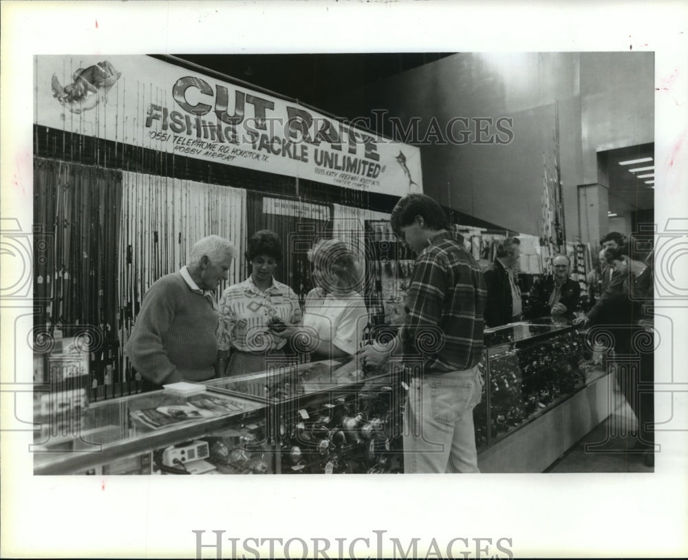1989 Fishing Tackle booth at Houston Boat and Travel Show - Historic Images