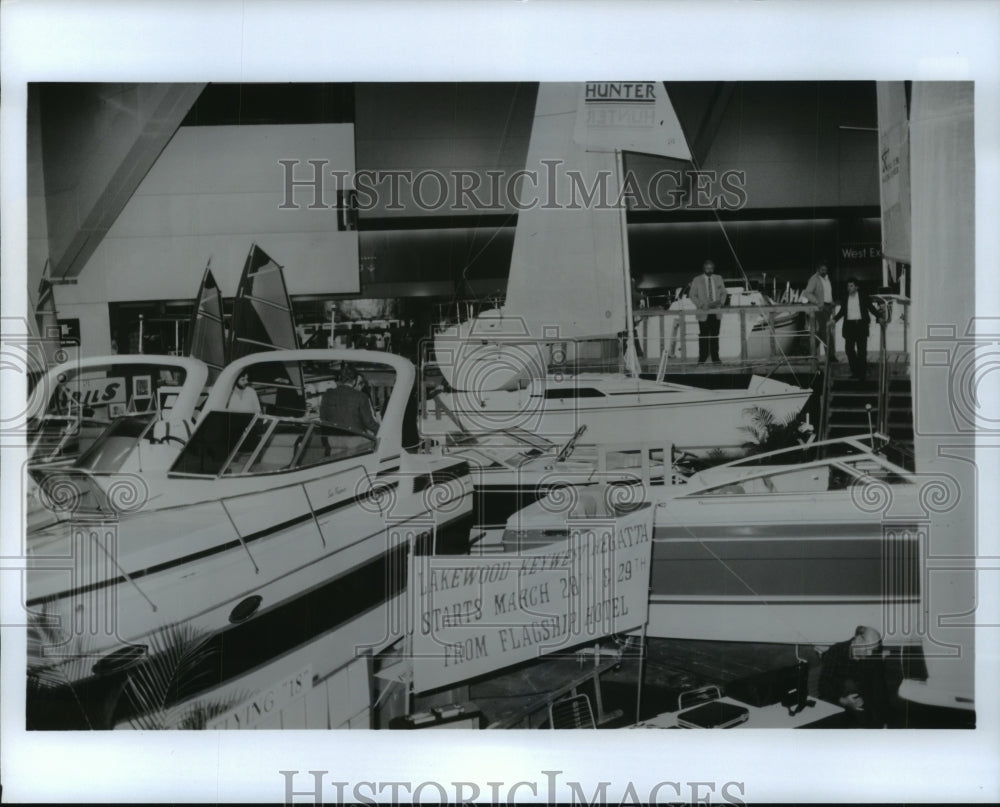 1988 Boats on display at Houston Boat Show at Astrohall - Historic Images