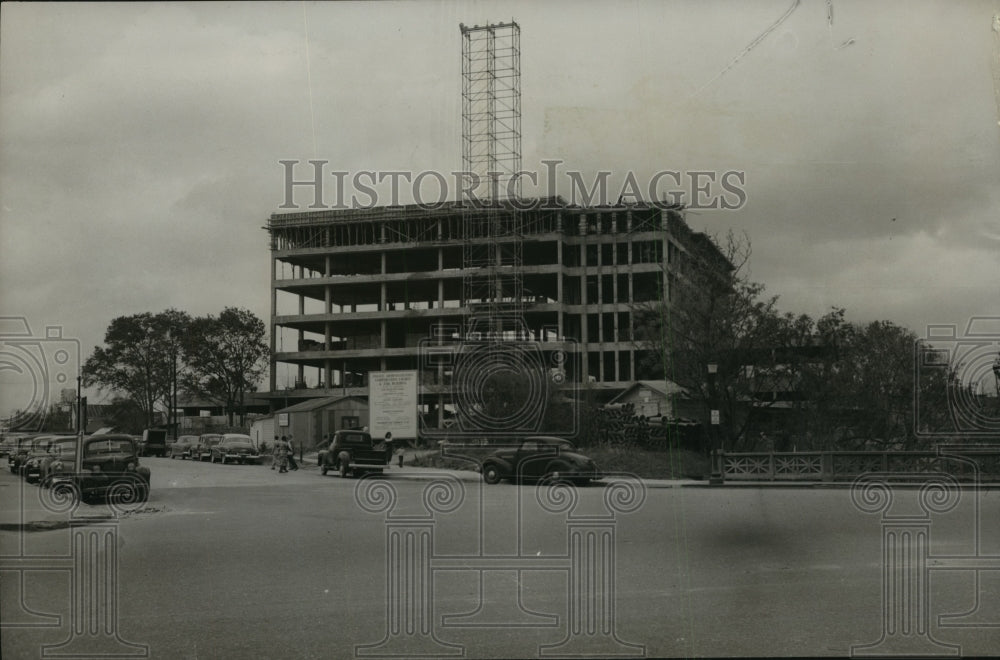 1951 Press Photo Construction of new police station - hca31854-Historic Images