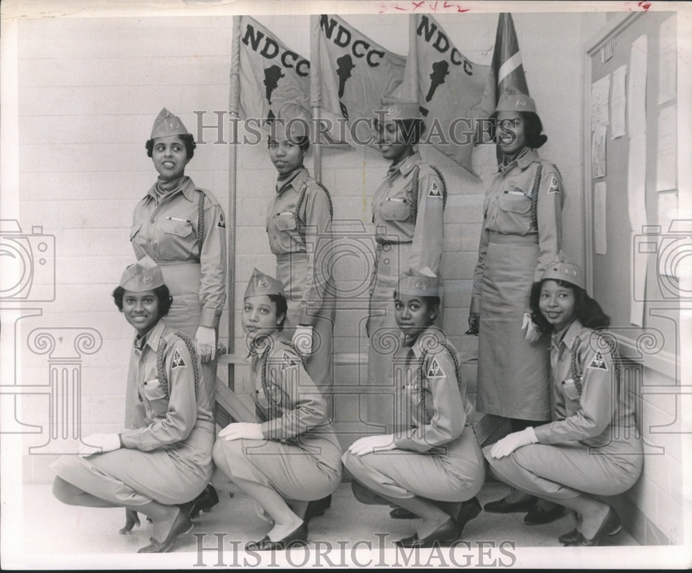 1960 Houston's Worthing High School ROTC sponsors in uniform - Historic Images