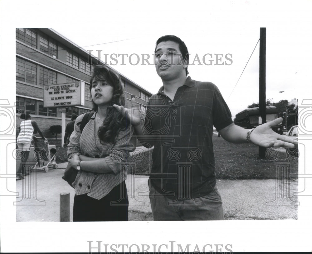 1991 Houston Wheatley High students who walked out of school - Historic Images