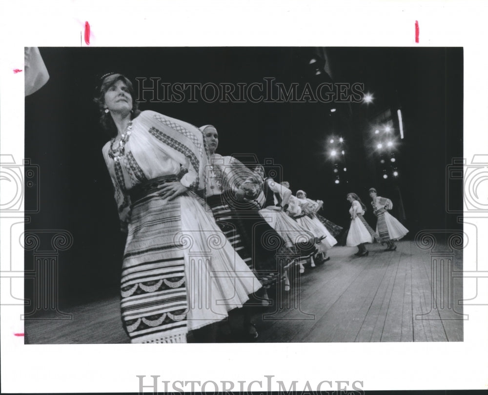 1990 Houston Folk Dancers perform at Glasnost on the Bayou festival - Historic Images