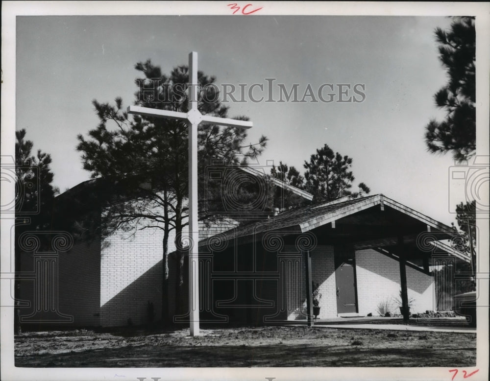 1964 Press Photo Methodist Church on Humble-Crosby Road in Humble, Texas - Historic Images