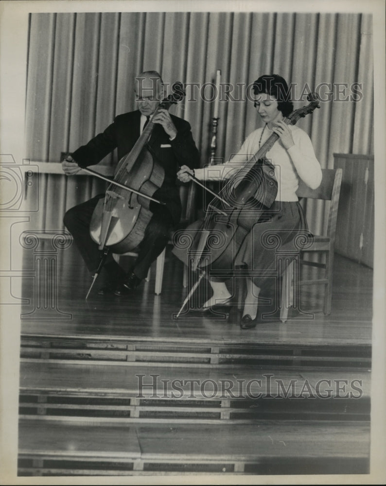 1963 Press Photo J. S. Bach Society performs with cellos - hca35910 - Historic Images