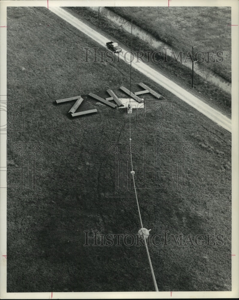 1962 Press Photo Letters HAZ on ground to signal planes - hca37060 - Historic Images