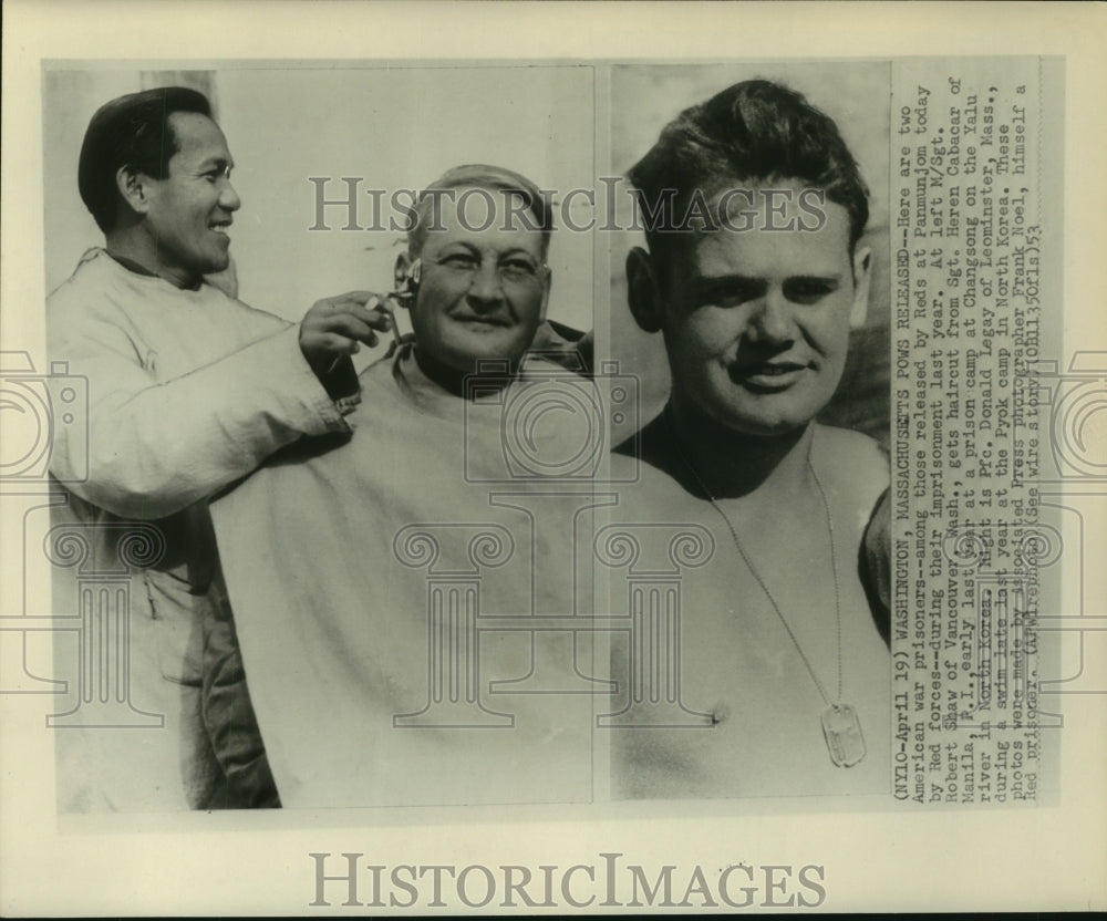 1952 Press Photo POWs from inside Korean prison camp by fellow POW photographer - Historic Images