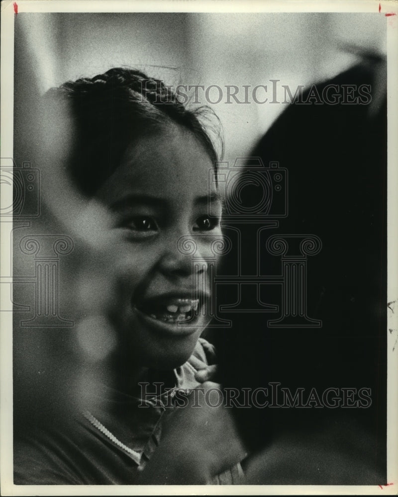 1963 Press Photo Smiling young girl is a Native American in Texas - hca40813 - Historic Images