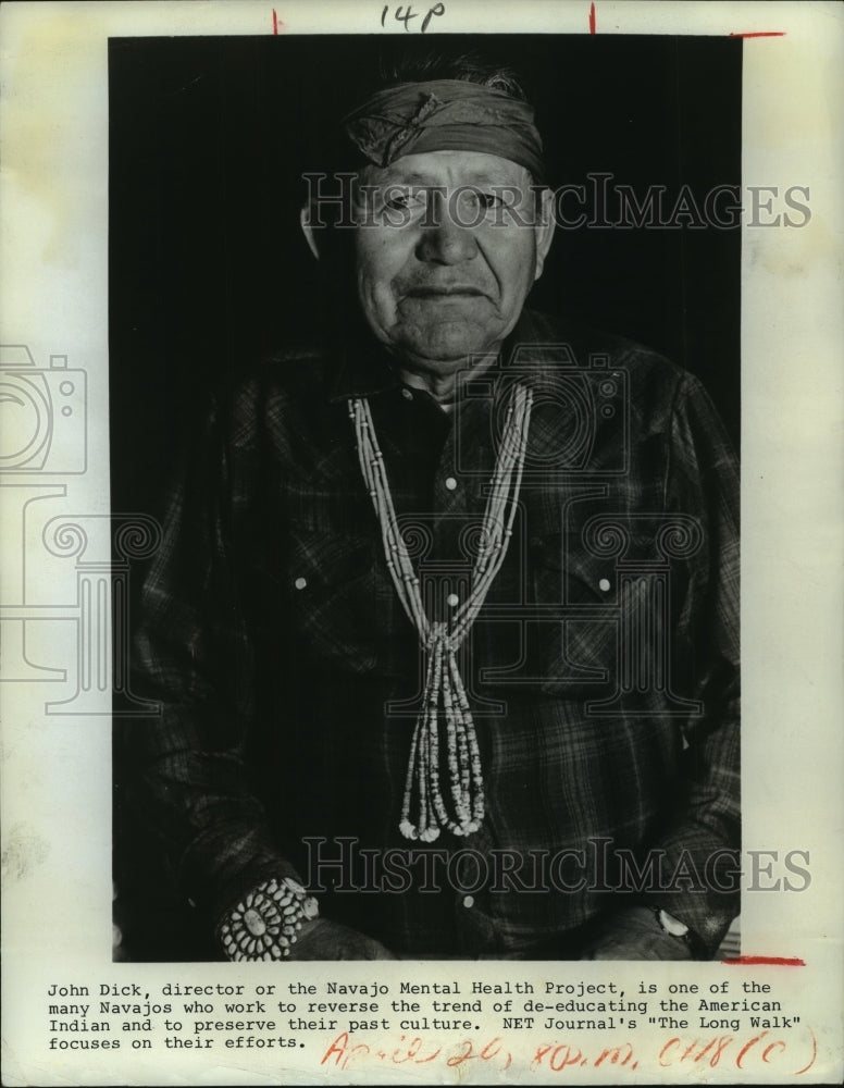 1970 Press Photo John Dick, director of Navajo Mental Health Project - hca40858 - Historic Images