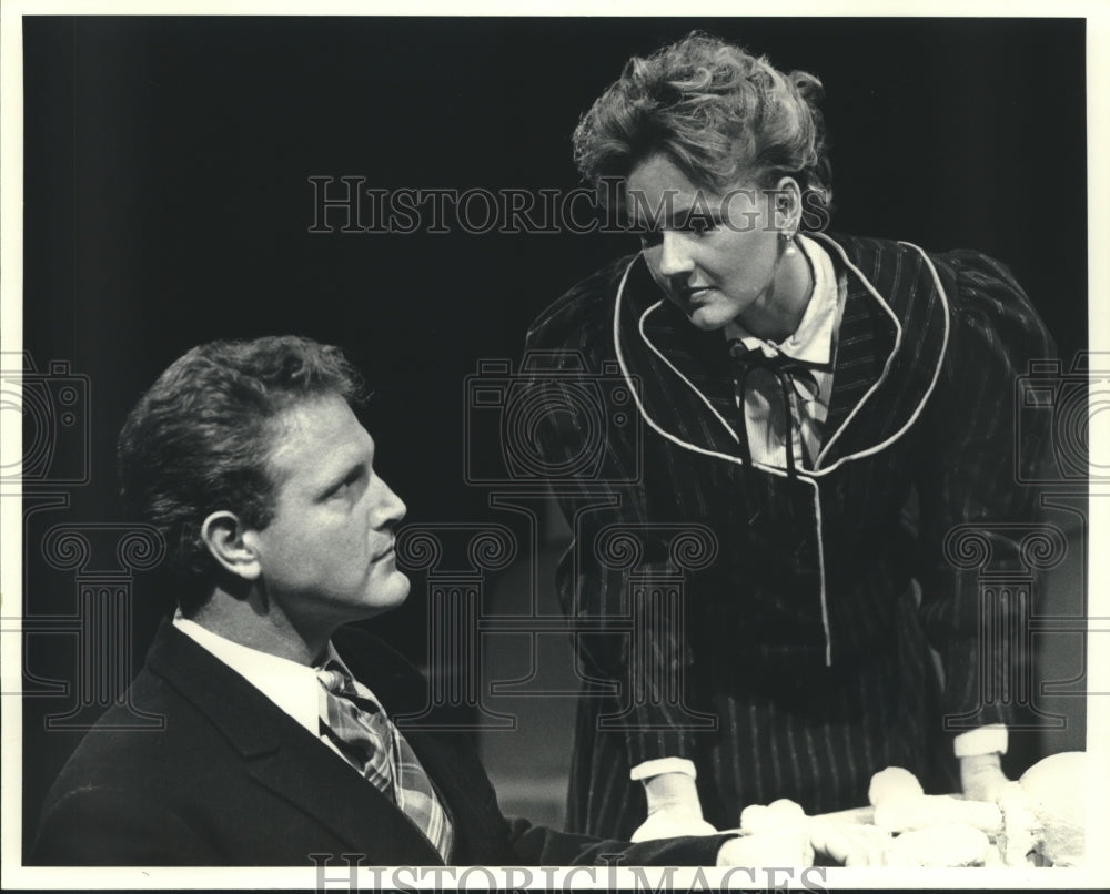 1988 Press Photo Deborah Powell and Phillip Hafer in &quot;The Ancestor&quot; in Houston - Historic Images