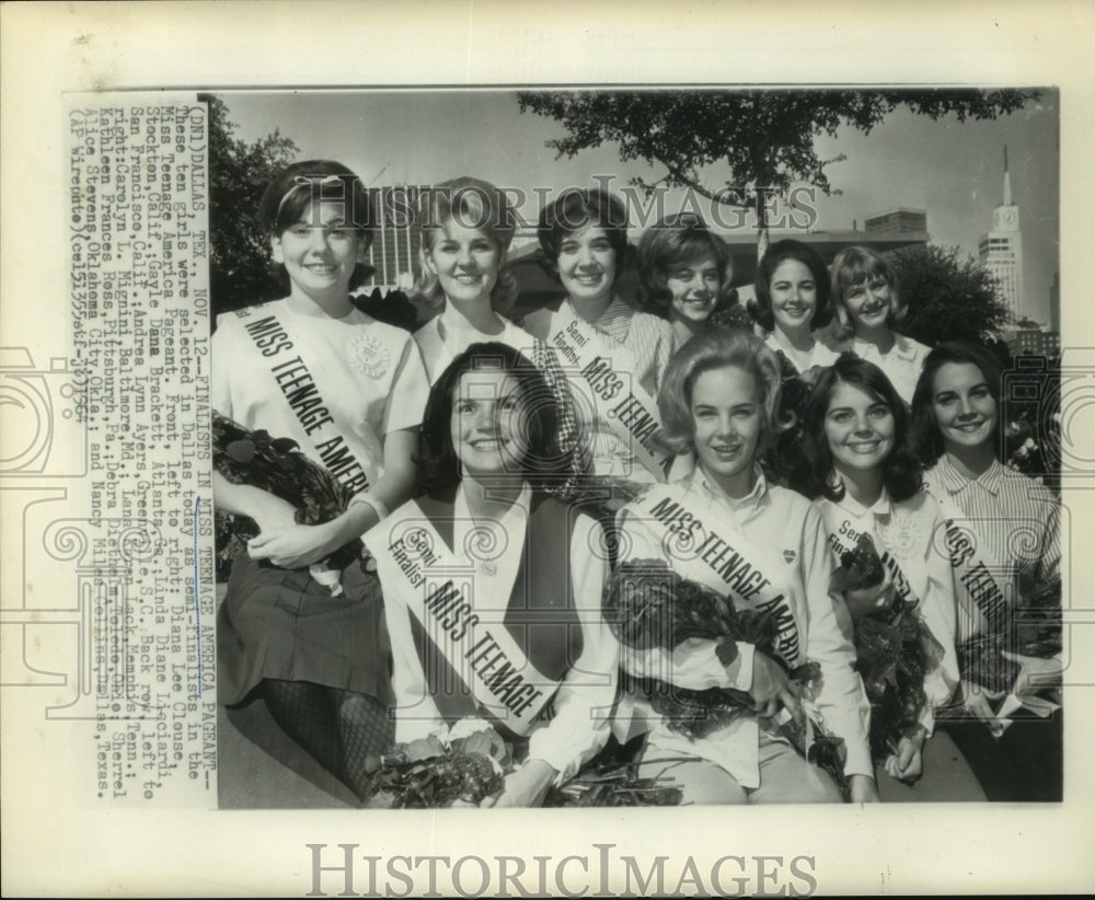1964 Press Photo Miss Teenage America Pageant semi-finalists in Dallas - Historic Images