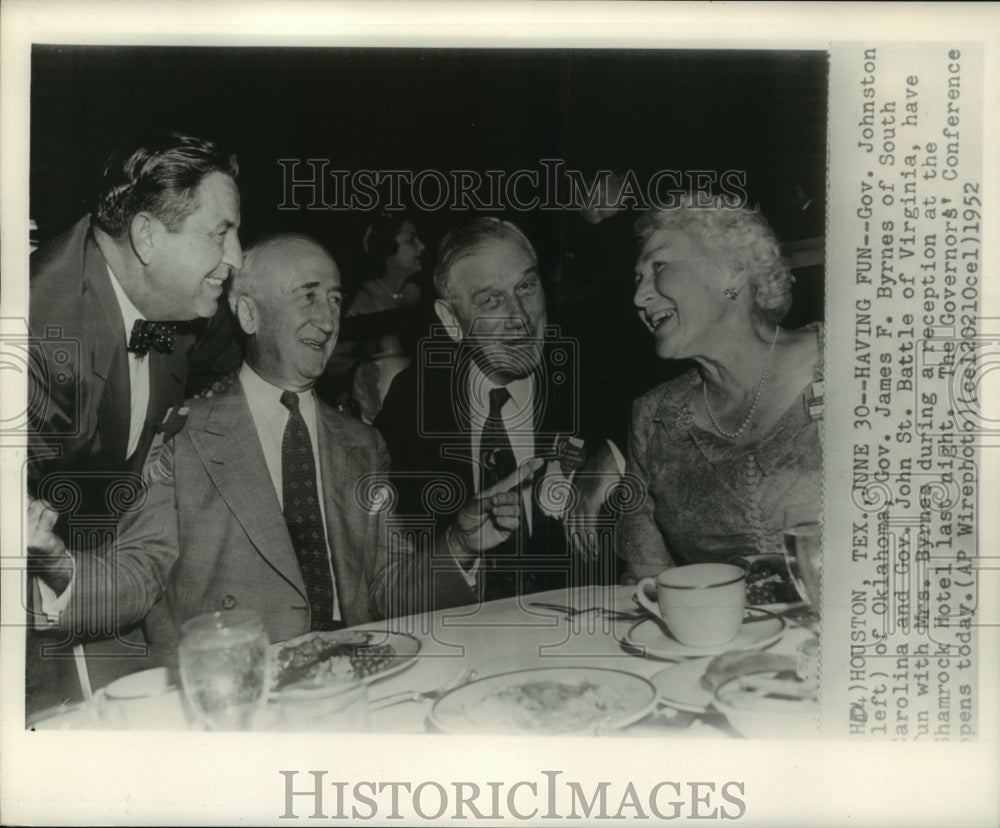 1952 Press Photo Attendees at reception, National Governor&#39;s Conference, Houston - Historic Images