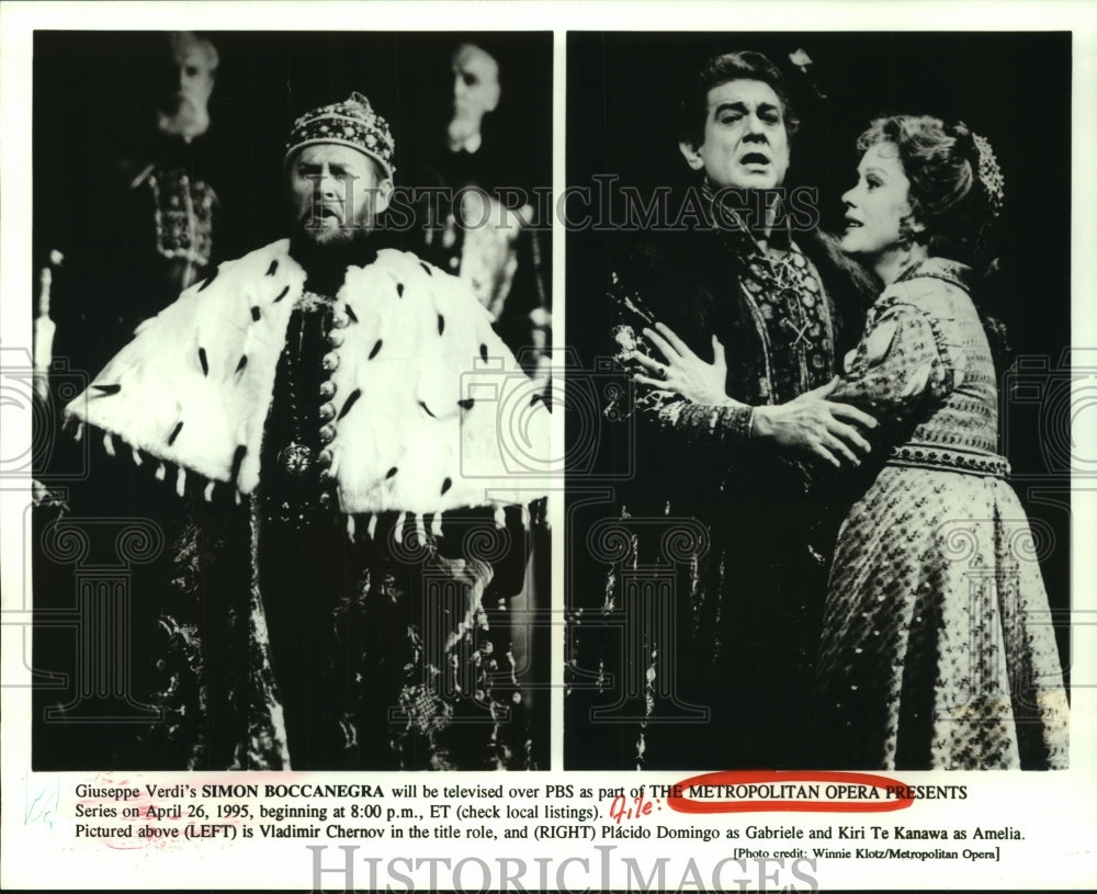 1995 Press Photo Scenes from &quot;Simon Boccanegra&quot; at Metropolitan Opera on PBS- Historic Images