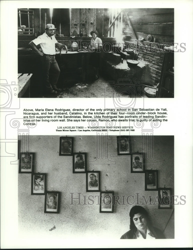 1987 Press Photo Supporters of Sandinistas at home in Nicaragua - hca46248 - Historic Images