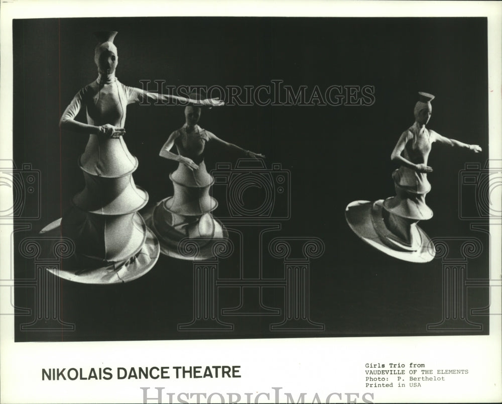 1984 Press Photo Girls Trio from Vaudeville of the Elements; Nikolais Dance- Historic Images