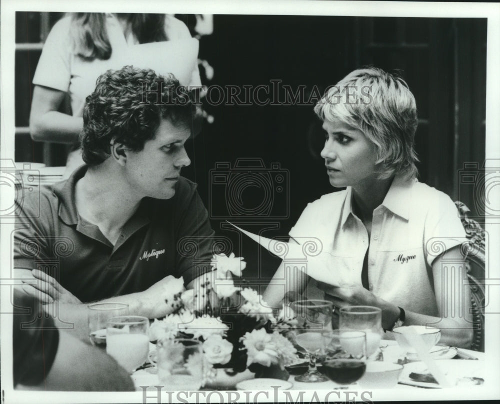 1983 Press Photo Christopher Allport & Cindy Pickett in scene from "Mystique" - Historic Images