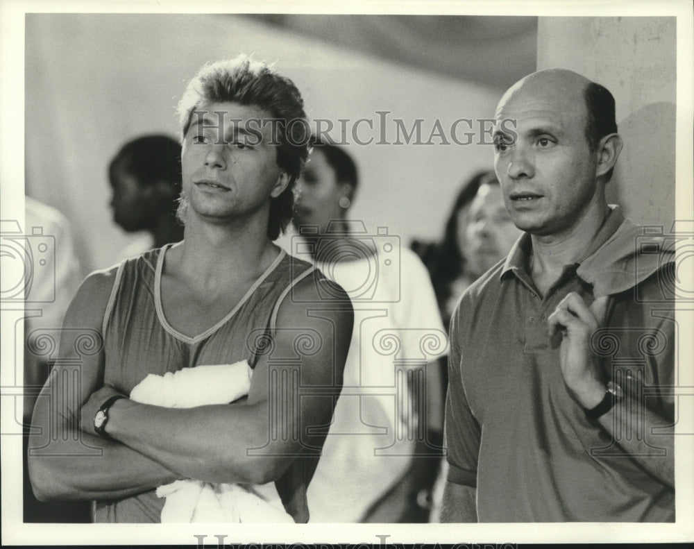 1987 Press Photo Jeff Wincott &amp; Hector Elizondo on CBS&#39; &quot;Night Heat&quot; - hca46775 - Historic Images