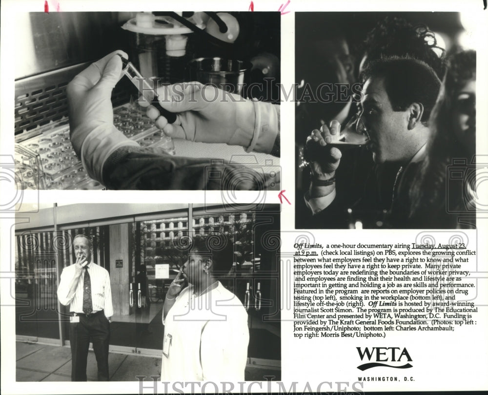 1994 Press Photo Scenes from &quot;Off Limits&quot; documentary about employee rights - Historic Images