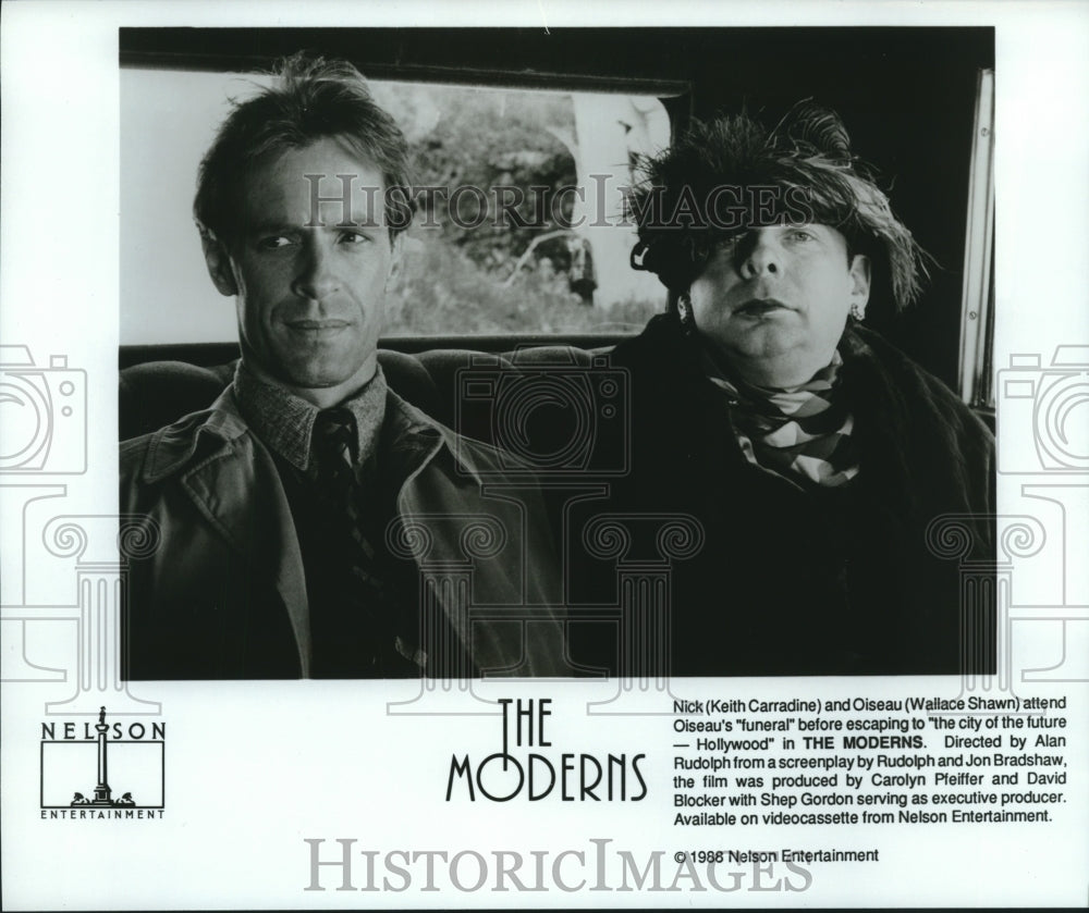 1988 Press Photo Keith Carradine & Wallace Shawn in scene from "The Moderns"- Historic Images