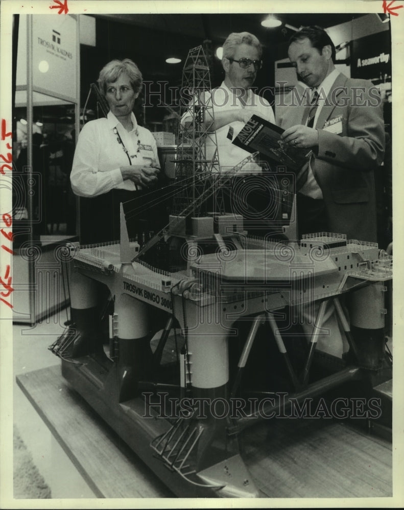 1981 Press Photo Model of the Trosvik Bingo-Offshore Technology Conference - Historic Images