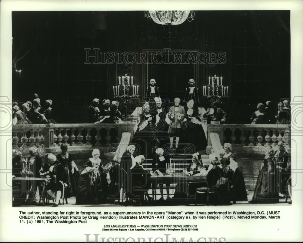 1991 Press Photo Scene from &quot;Manon&quot; opera performed in Washington, D.C.- Historic Images