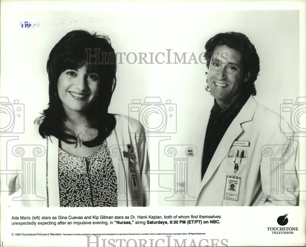 1993 Press Photo Ada Maris & Kip Gilman star in NBC TV series "Nurses" - Historic Images