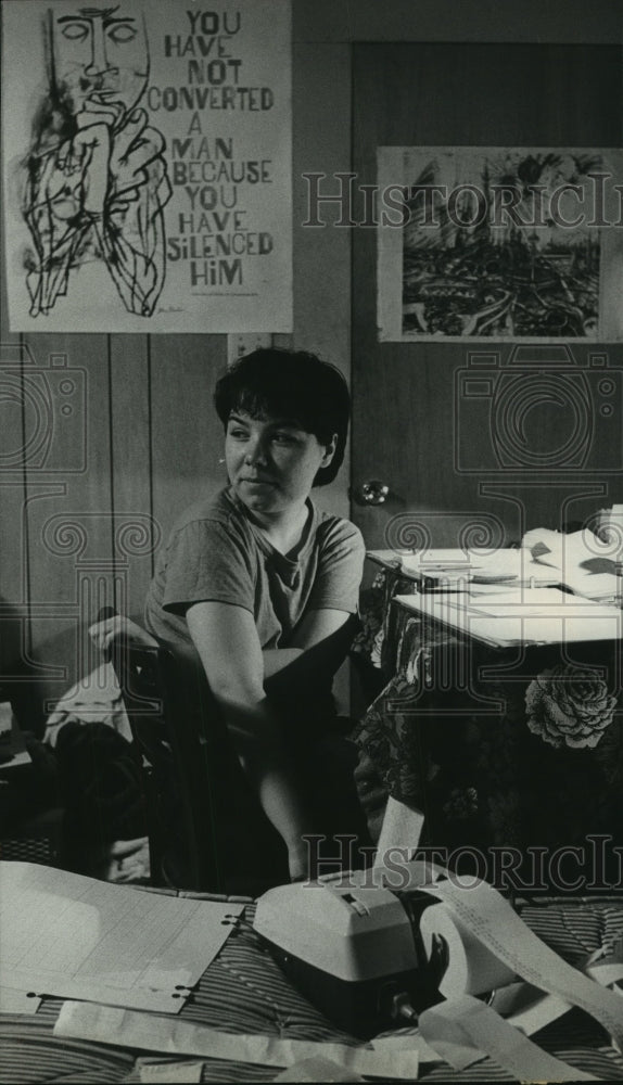 1970 Oleo Strut coffee house staffer, Terry Davis - Houston, Texas - Historic Images