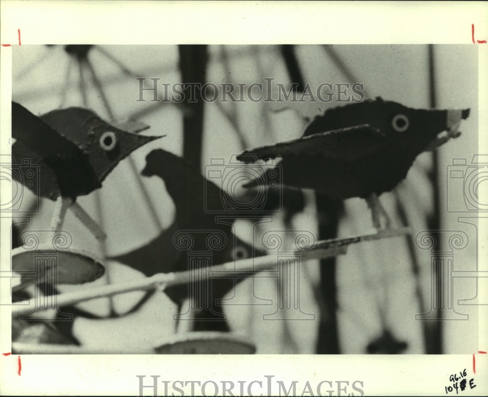 1985 Press Photo Birds from Jeff McKissick's Orange Show in Houston - hca48926 - Historic Images