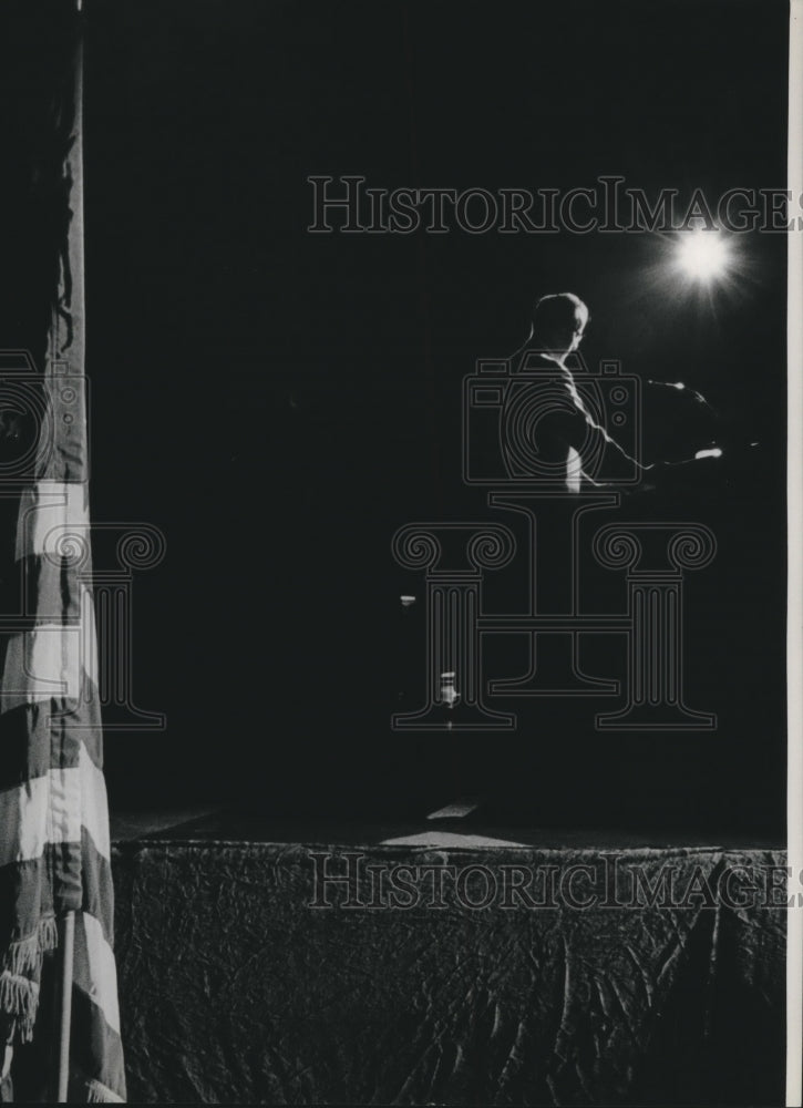 1964 Man Speaking During the Project Prayer Rally in Houston, Texas - Historic Images