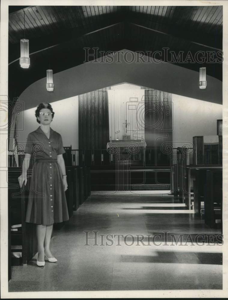 1961 Mrs. William Tucker inside  St. Philip's Episcopal Church - Historic Images