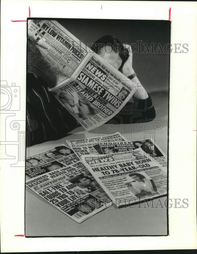 1988 Press Photo Tabloids Changing to Attract Broader Market, Houston, Texas- Historic Images