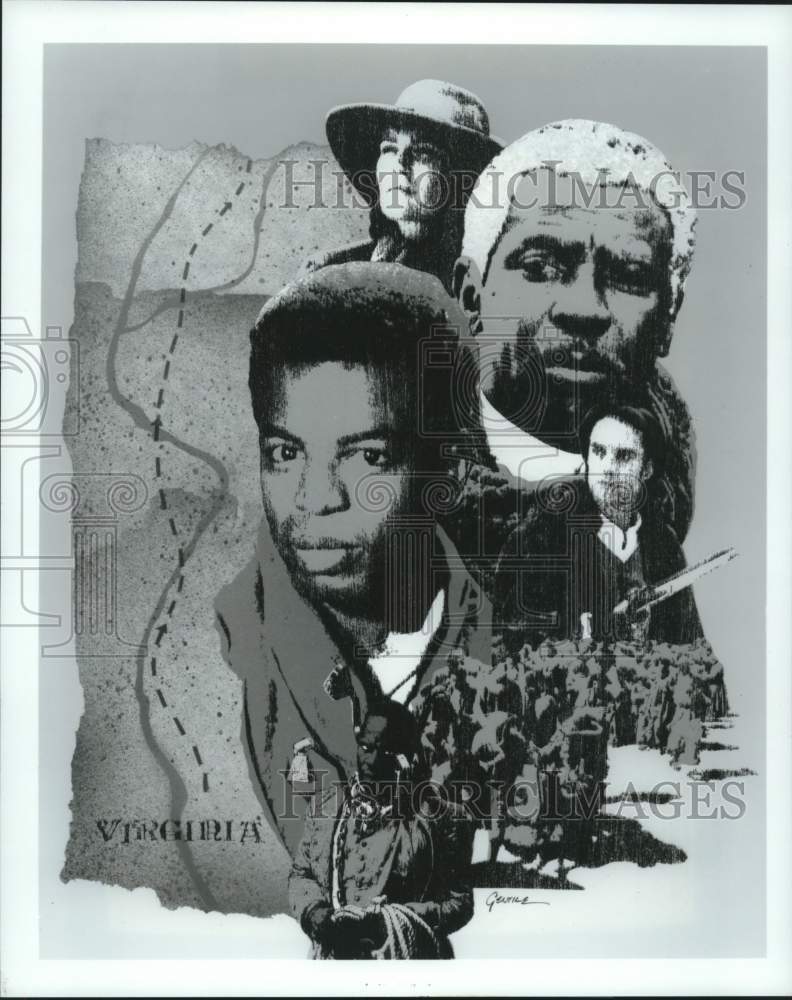 1988 Press Photo Actors Levar Burton &amp; Louis Gossett, Jr. in &quot;Roots: The Gift&quot;- Historic Images