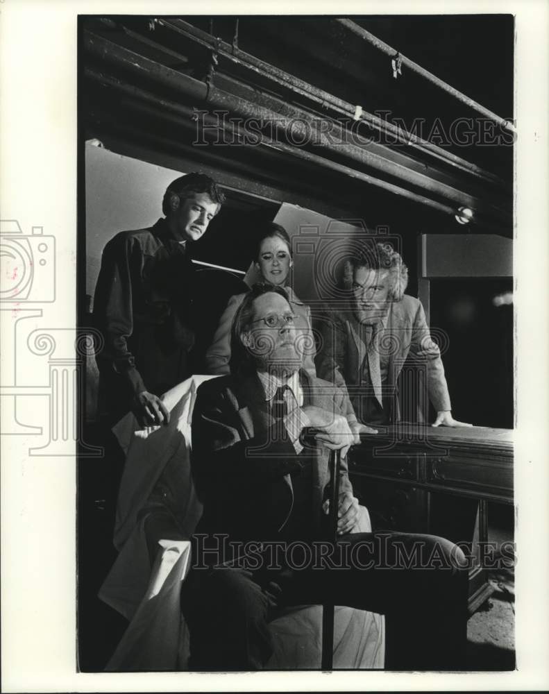 1974 Press Photo Gary Callaway, Marilyn Wells, Joe Lauck, Paul Tankersley actors - Historic Images