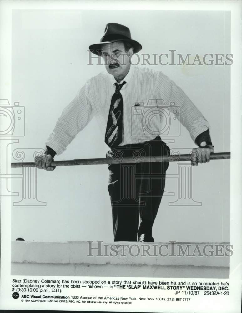 1987 Press Photo Dabney Coleman in &quot;The &#39;Slap&#39; Maxwell&quot; comedy ABC TV series- Historic Images