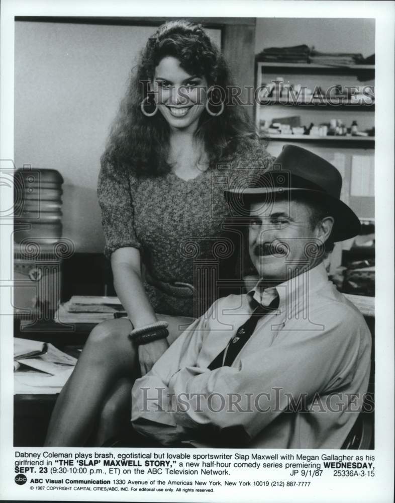 1987 Press Photo Dabney Coleman, Megan Gallagher &quot;The Slap Maxwell Story&quot; show- Historic Images