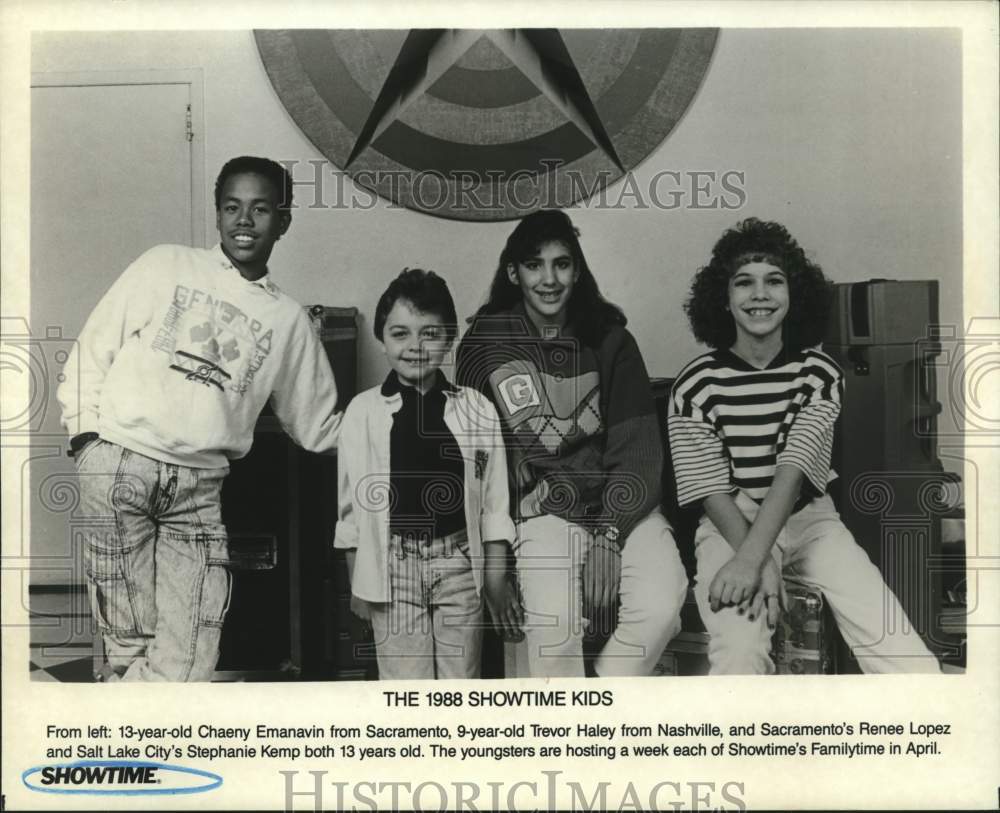 1988 Press Photo Children to host Showtime's Familytime television show- Historic Images