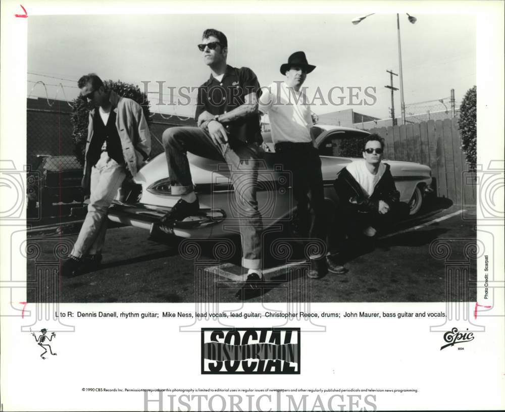 1990 Press Photo Members of the Rock Band &quot;Social Distortion&quot; - hca54468- Historic Images