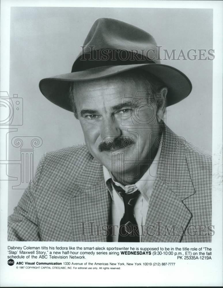 1987 Press Photo Dabney Coleman stars in &quot;The Slap Maxwell Story&quot; on ABC-TV- Historic Images