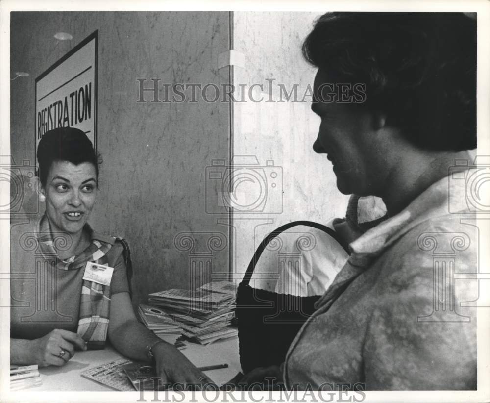 1968 Southern Baptist Convention Worker Registering a Participant - Historic Images