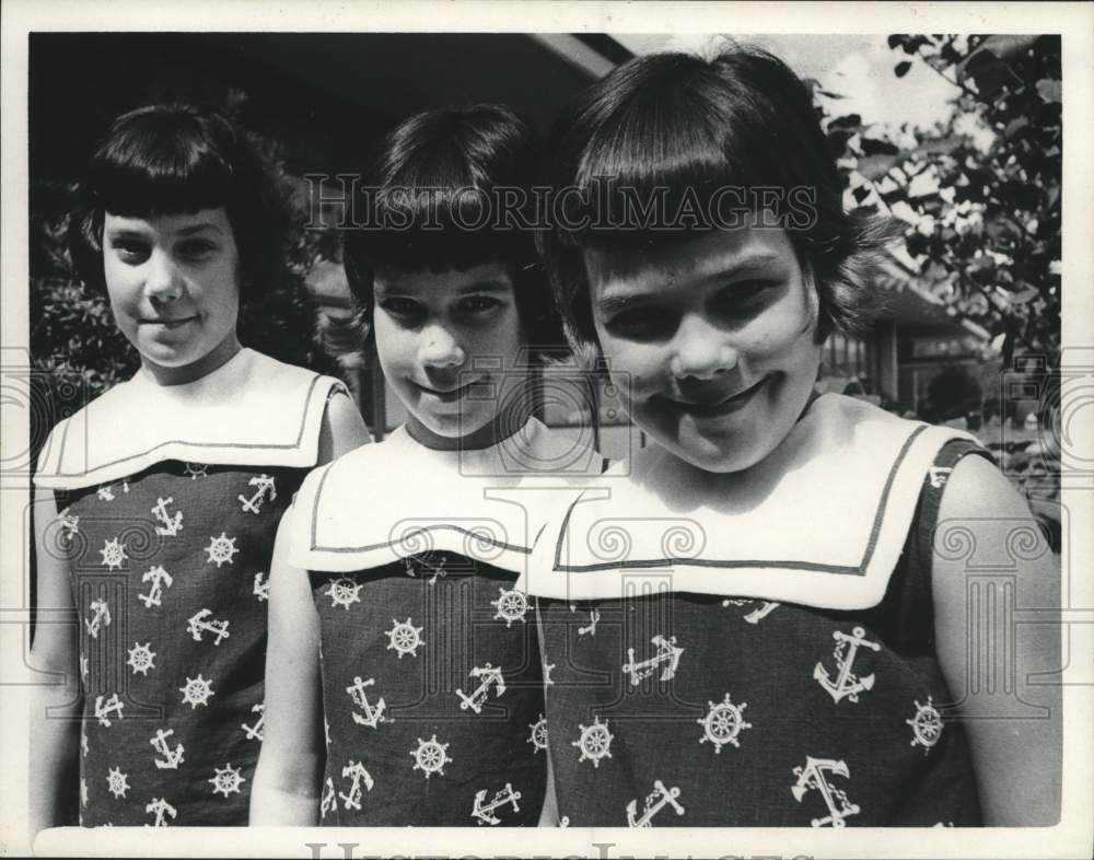 1966 Houston triplets Dani, Denise and Darrell Camino - Historic Images