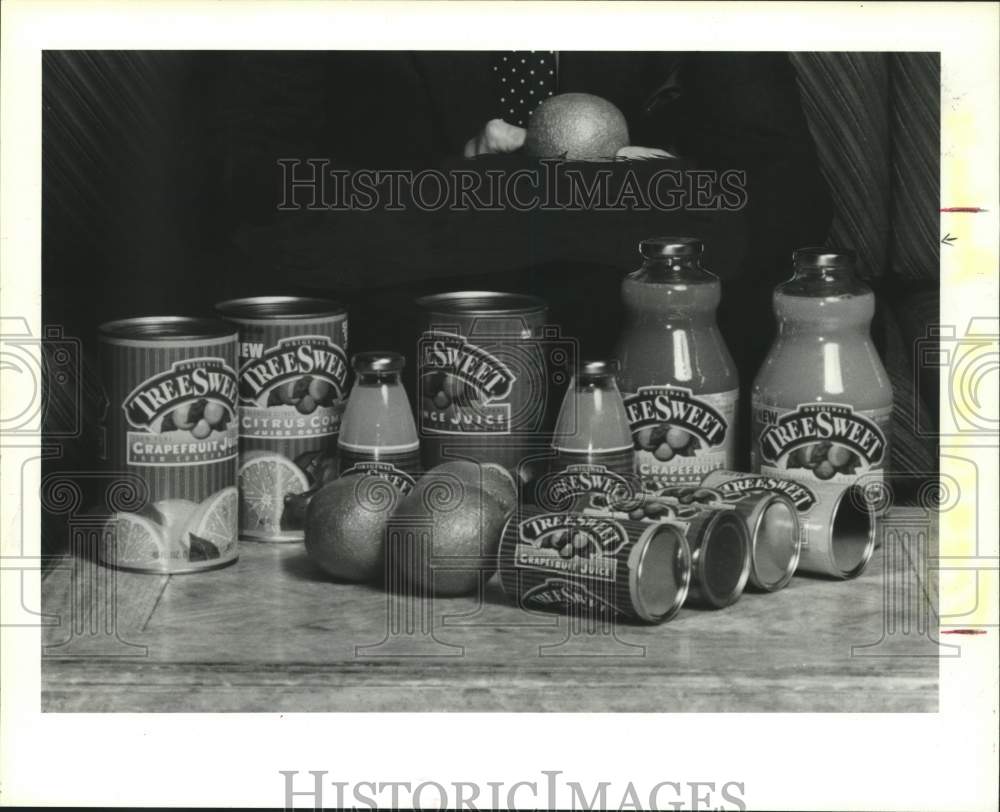 1988 Press Photo Line of Tree Sweet fruit juice product. - hca57530- Historic Images