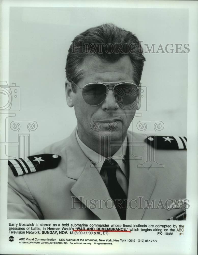 1988 Press Photo Actor Barry Bostwick in Herman Wouk&#39;s &quot;War and Remembrance&quot;- Historic Images