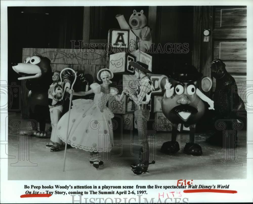 1997 Press Photo Scene from Walt Disney&#39;s World On Ice - Toy Story - hca59001- Historic Images