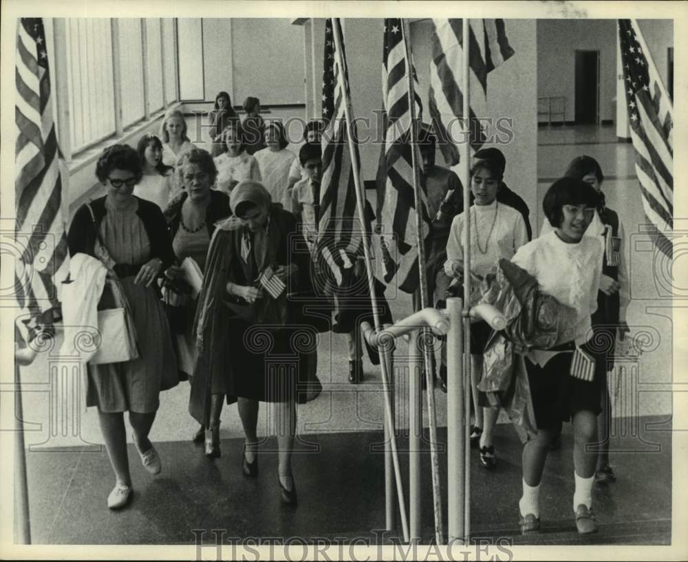 1969 Press Photo Members of Young Texans for Decency Leaving Rally, Houston- Historic Images