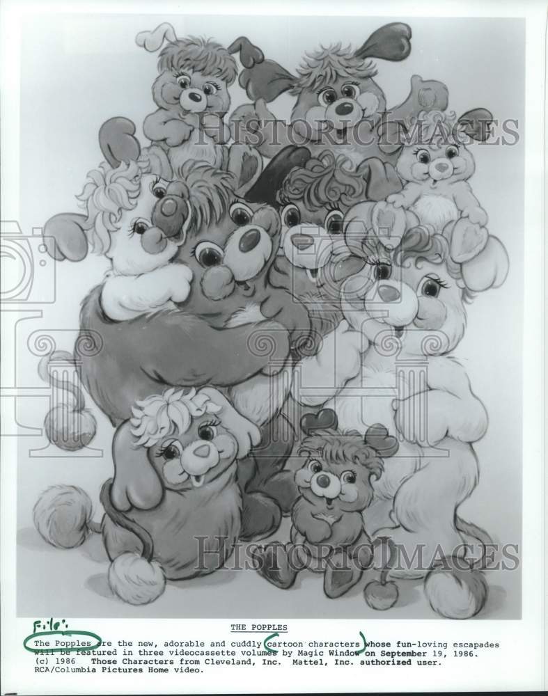 1986 Press Photo Cartoon characters &quot;The Popples&quot; - hca60674- Historic Images