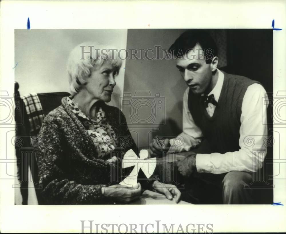 1987 Press Photo Actors In &quot;A Christmas Memory&quot; At The Nina Vance Alley Theater- Historic Images